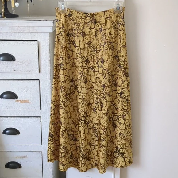 Current Air Harmony Metallic Snake Print Midi Slip Skirt - Picture 8 of 8